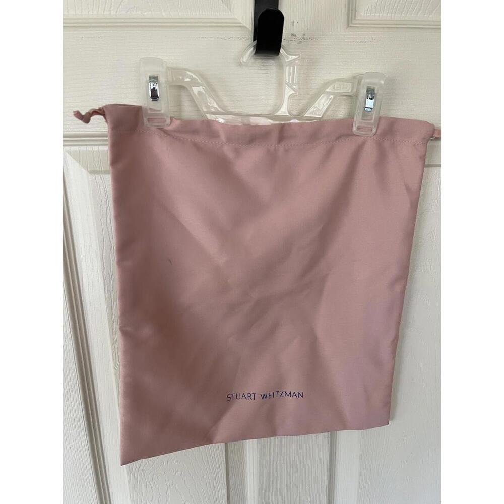 NEW STUART WEITZMAN DRAWSTRING SHOE STORAGE COTTON DUST BAG PINK/SALMON 14"X 16"